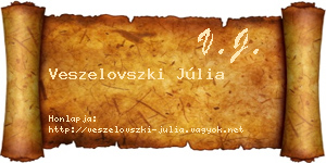 Veszelovszki Júlia névjegykártya